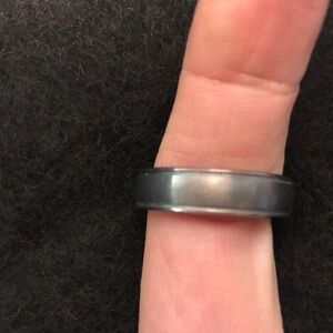 Mens Tungsten carbide gunmetal Silver wedding Band Ring 9.5